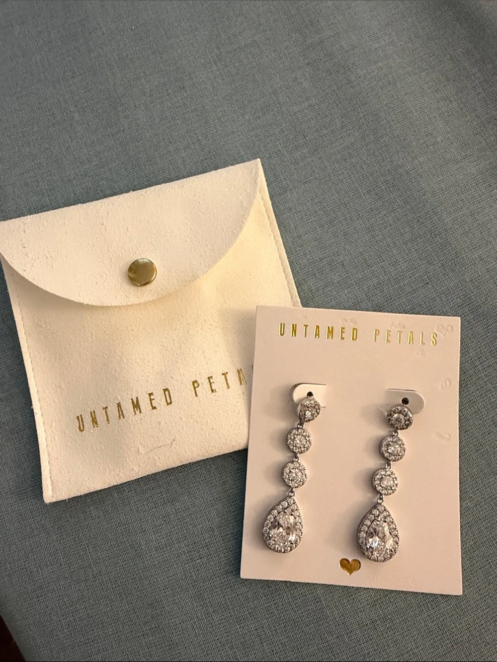 Silver Crystal Drop Earrings